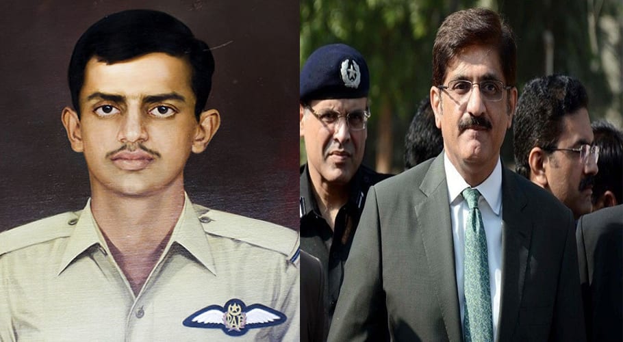 یوم دفاع کے موقع پروزیراعلیٰ سندھ کی راشدمنہاس کے گھرآمد