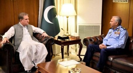 سربراہ پاک فضائیہ مجاہد انور خان کی وزیرخارجہ شاہ محمودقریشی سے ملاقات