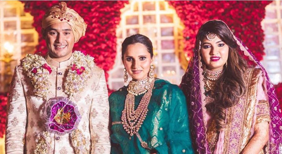 sania mirza sister bride