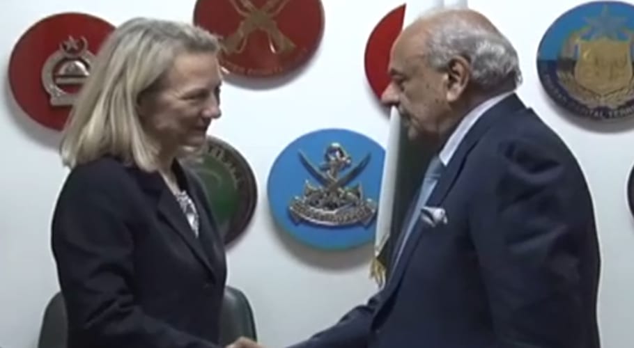 وزیر داخلہ اعجاز احمد شاہ کی نائب معاون امریکی وزیر خارجہ ایلس ویلز سے ملاقات