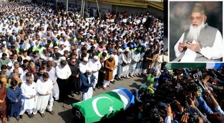 سابق سٹی ناظم نعمت اللہ خان آہوں اور سسکیوں کیساتھ ڈیفنس قبرستان میں سپرد خاک