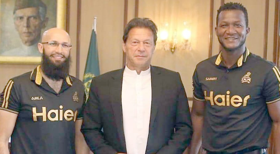 Javed Afridi, Darren Sammy call on PM Imran Khan