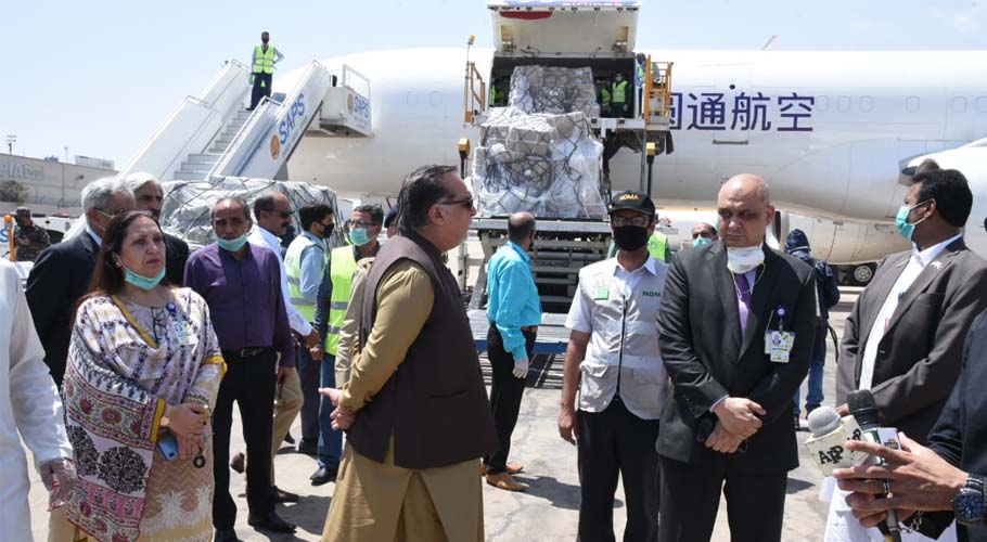 چین سے بڑی تعداد میں طبی ساز و سامان کراچی ایئرپورٹ پہنچ گیا