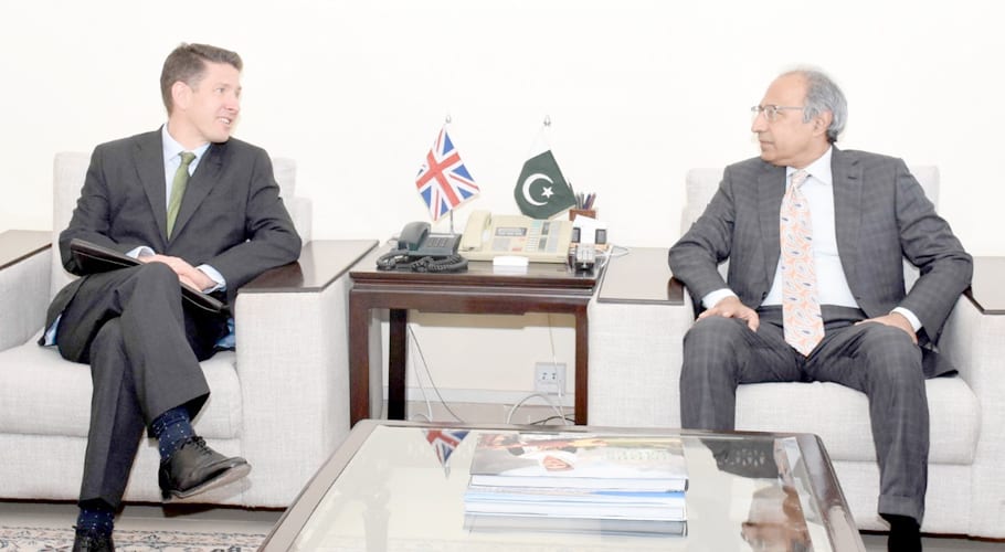 British High Commissioner Christian Turner meets with Finance Minister Dr Hafeez Sheikh