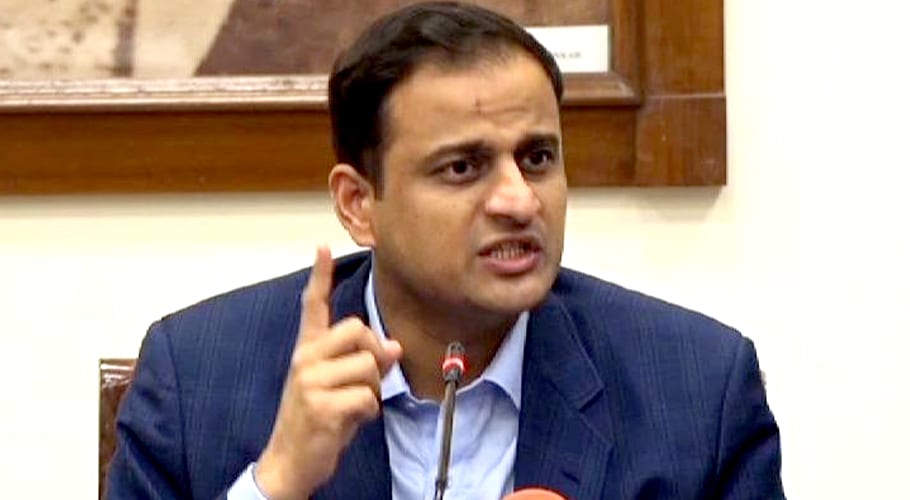 PPP Minister Murtaza Wahab address a press conference in Karachi