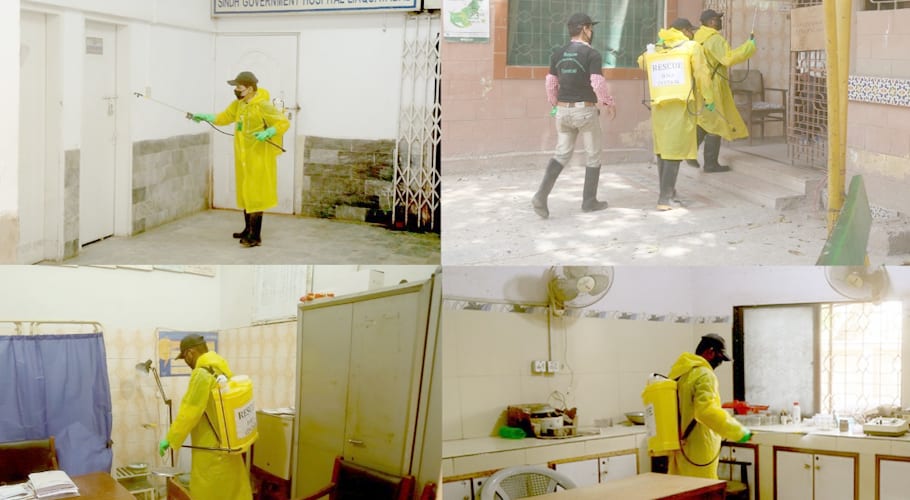 district central spray campaign continue for prevention of coronavirus