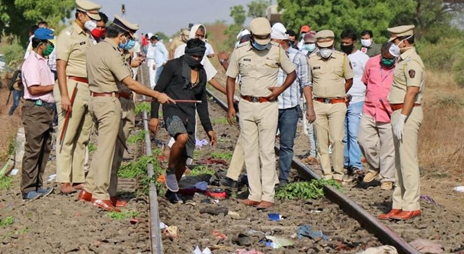 Train crushes 16 migrant workers sleeping on tracks in India
