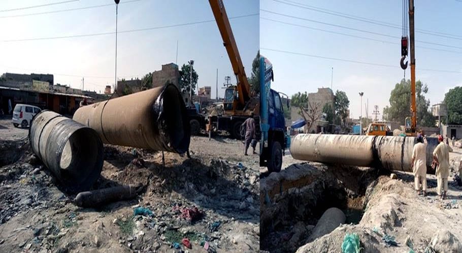 کراچی واٹر بورڈ نے 84 انچ قطر کی واٹر لائن کی ہنگامی بنیادوں پر مرمت کردی