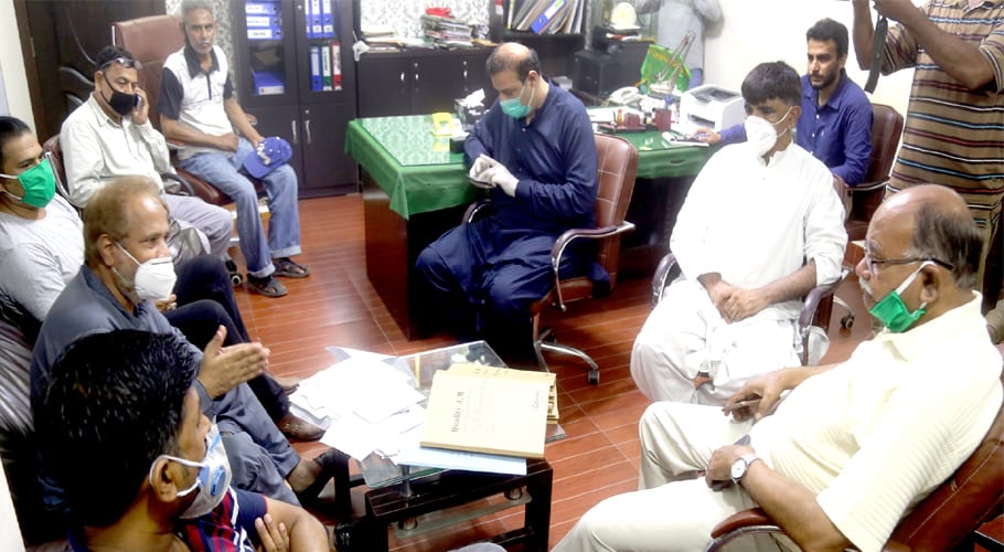 chairman district central rehan hashmi chaired meeting for PWD in his office