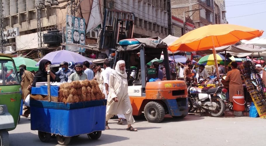 illegal encroachments rises in Liaquat Road Fawara Chowk Raja Bazar