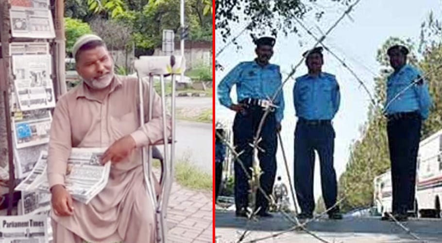 administration and police harass disabled newspaper vendor in Islamabad