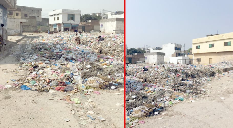 Dirt piles in Rawalpindi Cantonment area