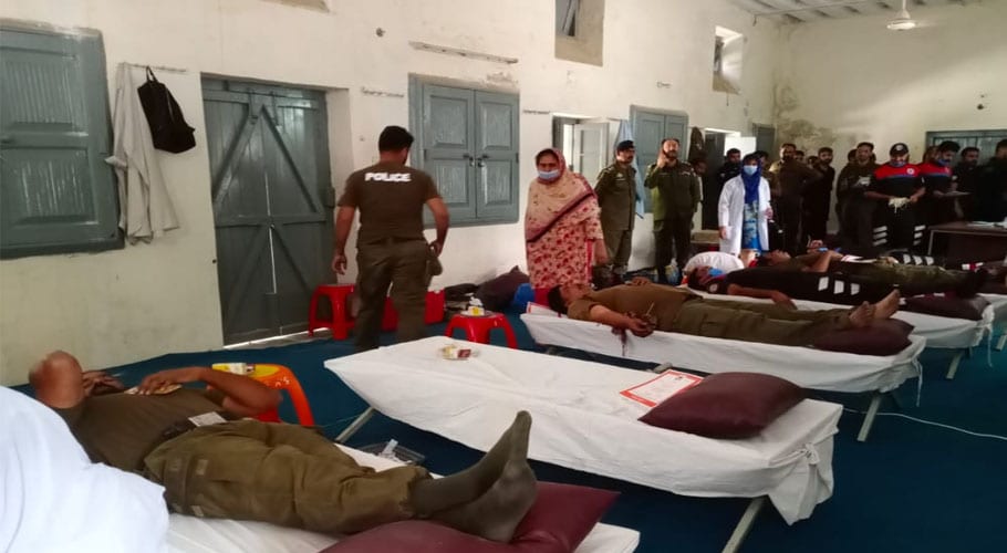 راولپنڈی میں پولیس اور تھیلیسیمیا ویلفیئر سوسائٹی کے اشتراک سے بلڈ کیمپ کا انعقاد