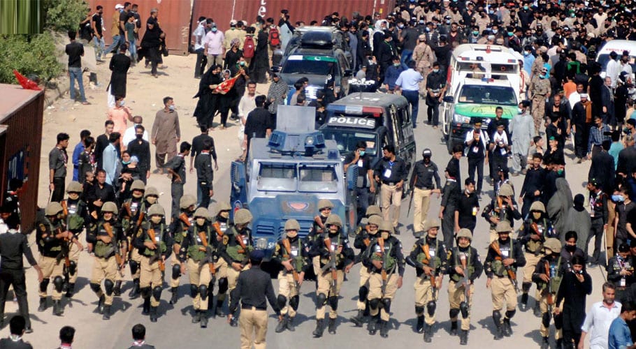 Chehlum procession end peacefully amid tight security in karachi