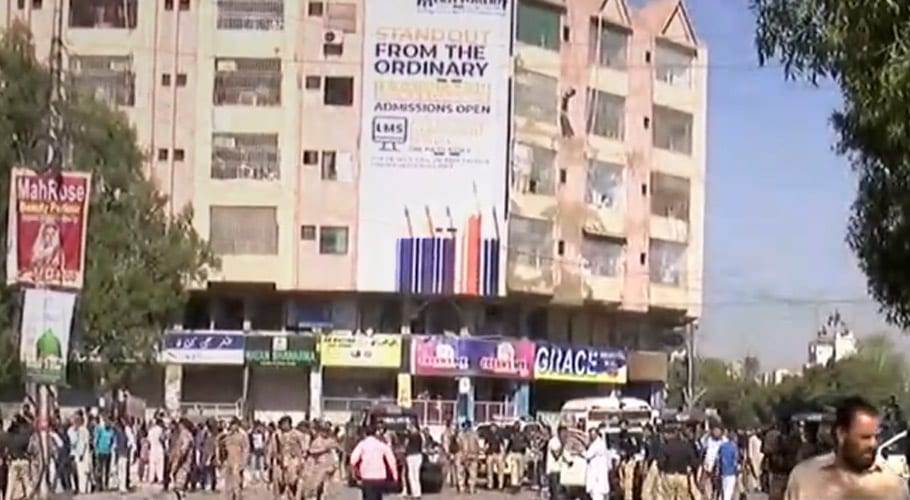 ambulance caught fire during a rescue operation in Gulshan-e-Iqbal