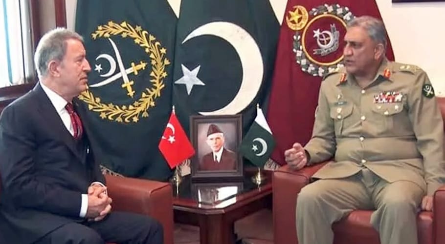 سپہ سالارسے ترک وزیر دفاع کی ملاقات، باہمی دلچسپی کے امور پر گفتگو