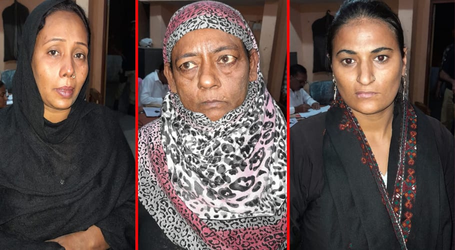 Shahrah Faisal police arrested three land grabar womens