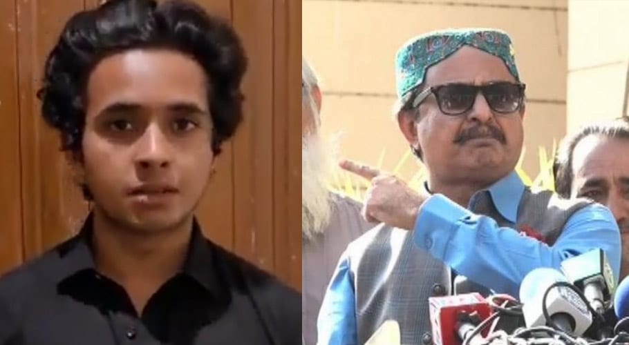 حلیم عادل شیخ پرپی پی پی کے غنڈوں نے جیے بھٹو کے نعرے لگاکرحملہ کیا۔بیٹے کا بیان