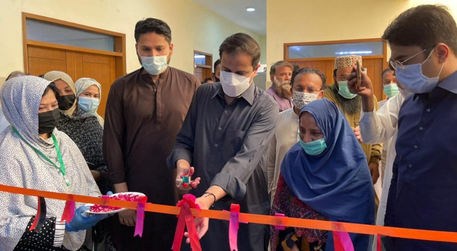 Sindh government spokesman Murtaza Wahab inaugurated a model library in Korangi
