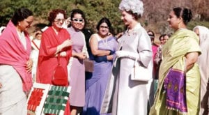 Queen Elizabeth in Lahore during a state visit to Pakistan in 1961. Her second visit was in 1997 when she addressed parliament.
