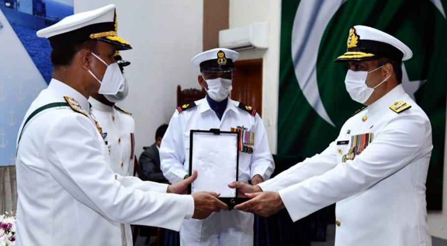 Pakistan Navy officers were awarded military honors