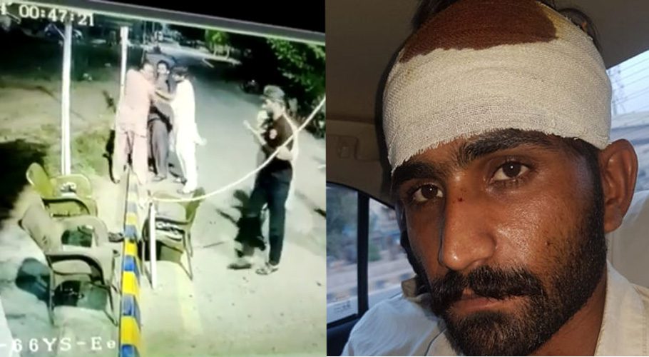 کراچی، مصروف سڑک پر بچے کو کھیلنے سے منع کرنے پر سیکیورٹی گارڈ پر تشدد