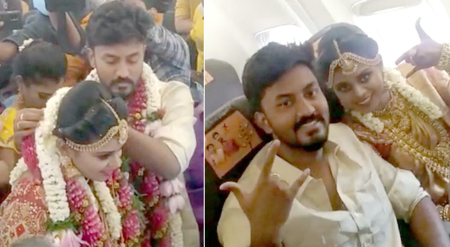 indian couple tied the knot on-board a chartered flight