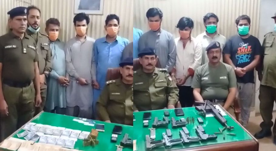 قصور پولیس کی کارروائی، ڈکیت گینگ کے 7 کارندے گرفتار، جدید اسلحہ برآمد