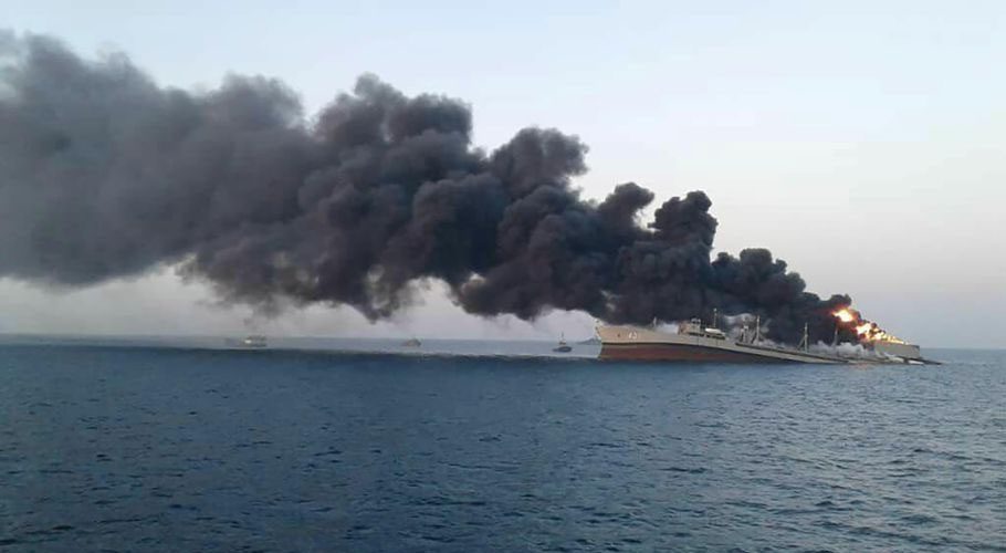Iran’s biggest navy ship sinks after fire in Gulf of Oman