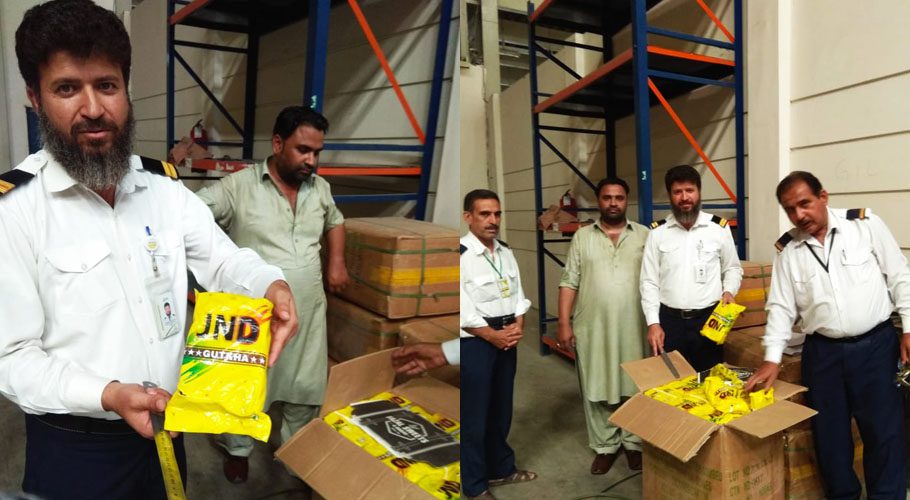 پی آئی اے اور کسٹمز حکام کی اسلام آباد ایئرپورٹ پر کارروائی، بھارتی گٹکے کی اسمگلنگ ناکام بنا دی
