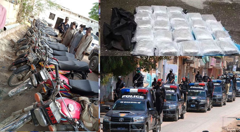 انسداد جرائم کے لیے کراچی پولیس کی شہر بھر میں کامیاب کارروائیاں، 722 ملزمان گرفتار