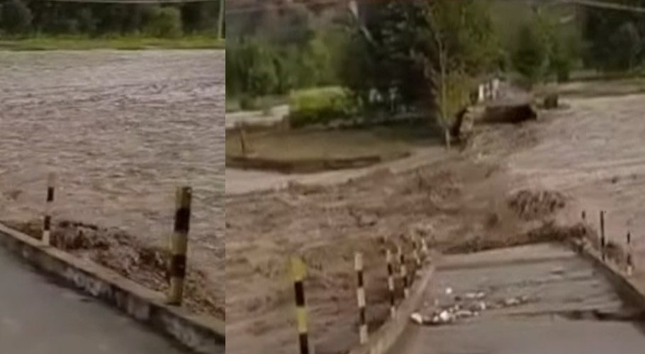 ایبٹ آباد میں طوفانی بارش، حویلیاں اور نوشہرہ سمیت 3 مقامات پر پل ٹوٹ گئے