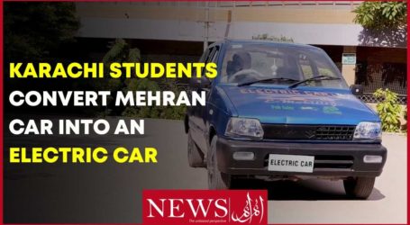 کراچی کے طلباء نے مہران کار کو الیکٹرک گاڑی میں تبدیل کردیا