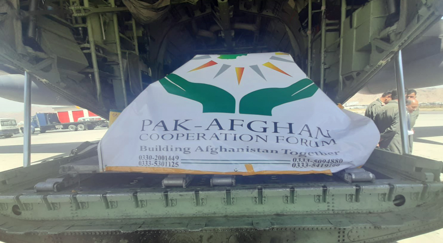 The Pakistan plane arrived in Afghanistan with food and medicine
