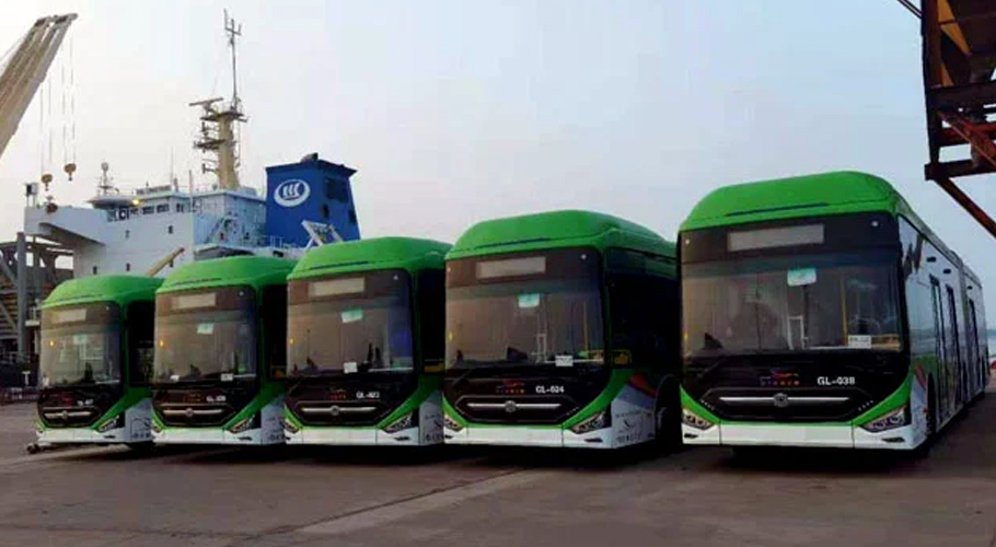 40 more buses reach Karachi for Green Line project: Asad Umar
