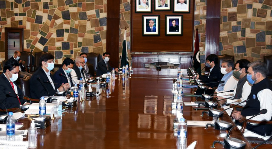 Sindh Chief Minister Syed Murad Ali Shah discusses water issues with Federal Minister for Water Chaudhry Moonis Elahi