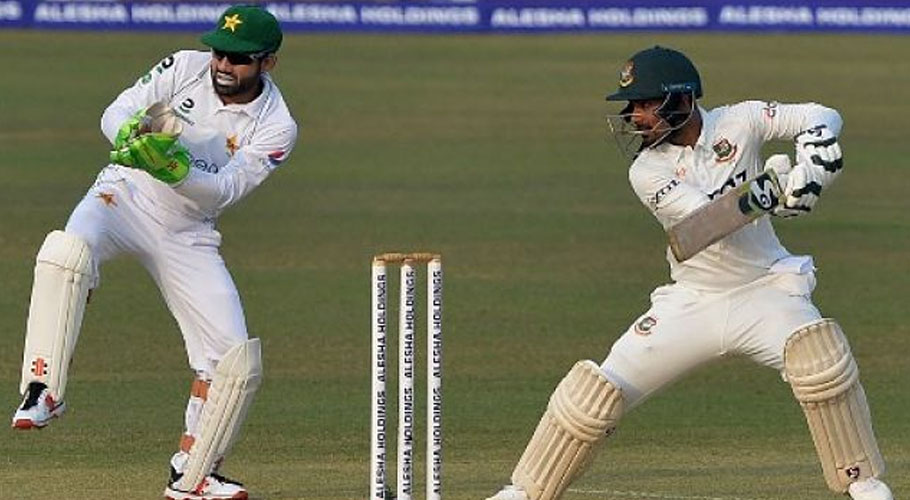 ڈھاکہ ٹیسٹ، پاکستان کی اننگز 300پر ڈکلیر، بنگلہ دیش کے 6کھلاڑی آؤٹ