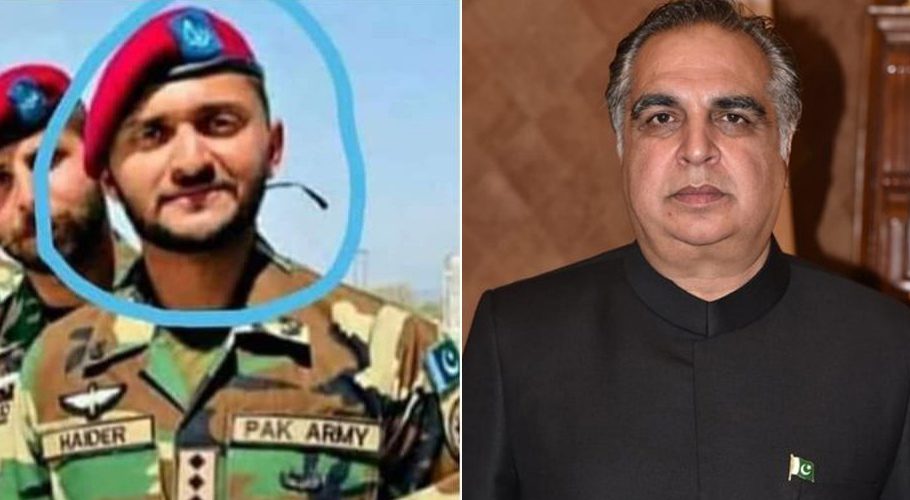 گورنر سندھ کی شہید کیپٹن حیدرعباس کی رہائش گاہ آمد،اہل خانہ سے تعزیت
