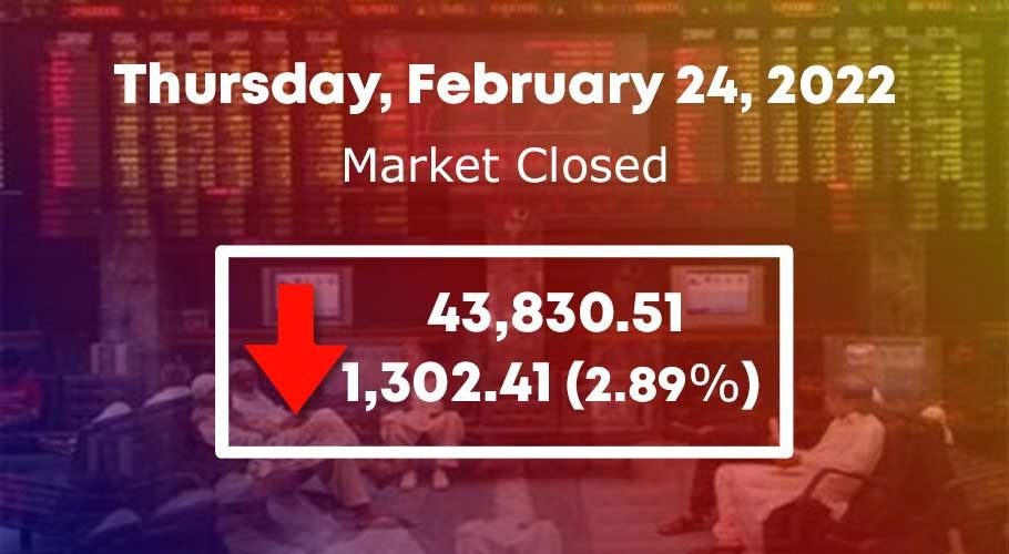 اسٹاک مارکیٹ میں 1302.41 پوائنٹس کی مندی
