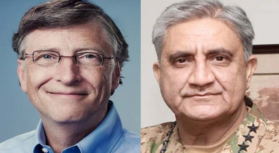 آرمی چیف اور بل گیٹس کا ٹیلیفونک رابطہ، پولیو کے خاتمے اور کورونا پر تبادلۂ خیال