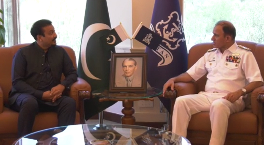 Minister for Maritime Affairs Faisal Sabzwari meets Naval Chief
