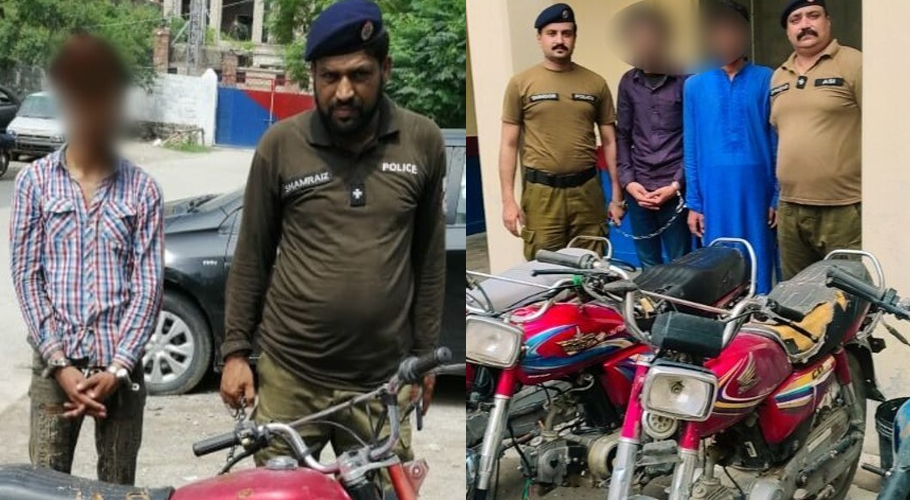 راولپنڈی پولیس کی کارروائی، 3 ملزمان گرفتار، 13موٹر سائیکلز برآمد