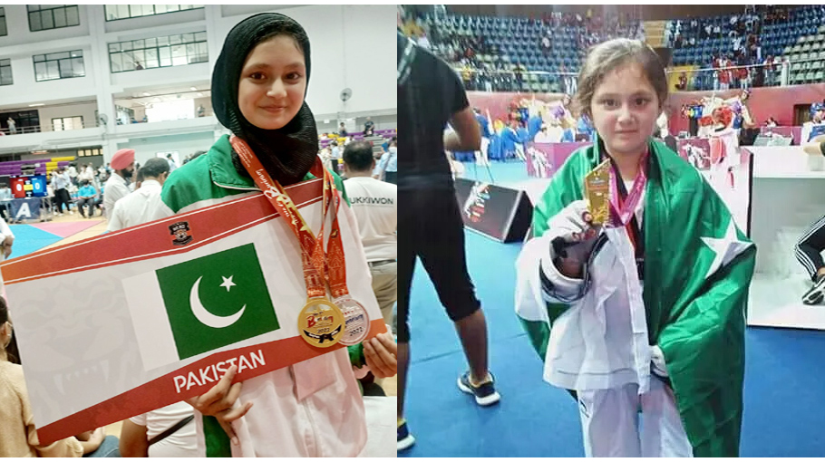 گیارہ سالہ عائشہ ایاز نے انٹرنیشنل تائیکوانڈو چمپیئن شپ میں گولڈ میڈل جیت لیا