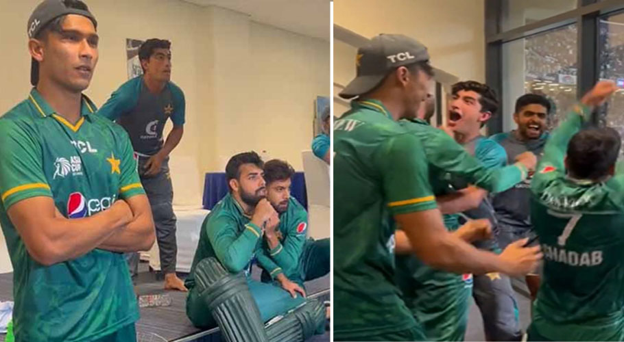 پاکستان کی فتح، ڈریسنگ روم میں پاکستانی کھلاڑیوں کے جذباتی مناظر