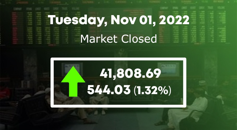 اسٹاک مارکیٹ میں 544.03 پوائنٹس کا اضافہ
