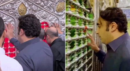 وزیر خارجہ بلاول بھٹو کی روضہ حضرت علی ؑ اور روضہ امام حسین ؑپر حاضری