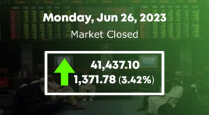 اسٹاک مارکیٹ میں 1,371 پوائنٹس کا اضافہ