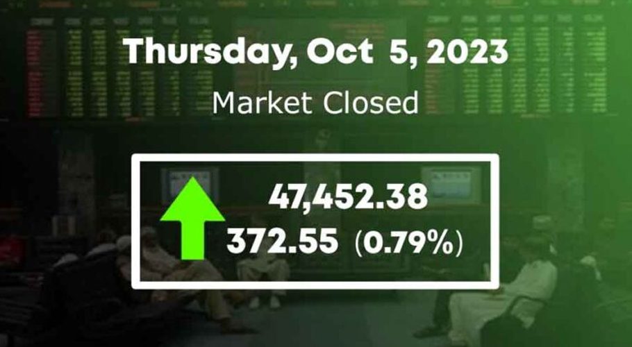 اسٹاک مارکیٹ میں 372 پوائنٹس کا اضافہ