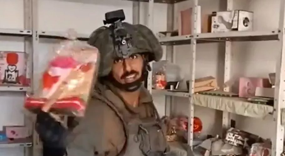 اسرائیلی فوجی کی فلسطینی کی دکان میں لوٹ مار اور توڑ پھوڑ کی ویڈیو سامنے آگئی