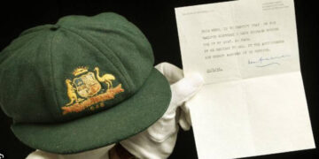 Bradman’s ‘baggy green’ cap to be auctioned tomorrow in Sydney
